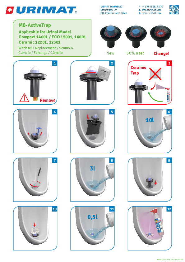 Replacement instructions URIMAT MB-ActiveTrap